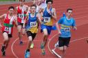 WSEH (blue with yellow hoops) went into the Alder Valley match at the Thames Valley Athletics Centre with few athletes in the Under 17 age group, resulting in seventh place overall in the nine team event.