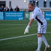 Slough Town keeper Jack Turner saw his penalty kick hit the crossbar in the 2-0 defeat at Weymouth in the National League South on Saturday.
