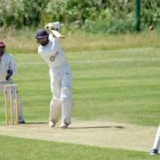 (190654) Bat Rahim Akhtar. Slough Cricket (Batting) vs Banbury CC. PIctures by Mike Swift.