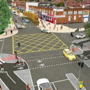 An artist's impression of how Farnham Road could look under Slough Borough Council plans