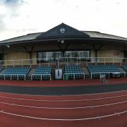 A panoramic view of the Thames Valley Athletics Centre in Eton, the home of the Windsor, Slough, Eton & Hounslow Athletics Club.