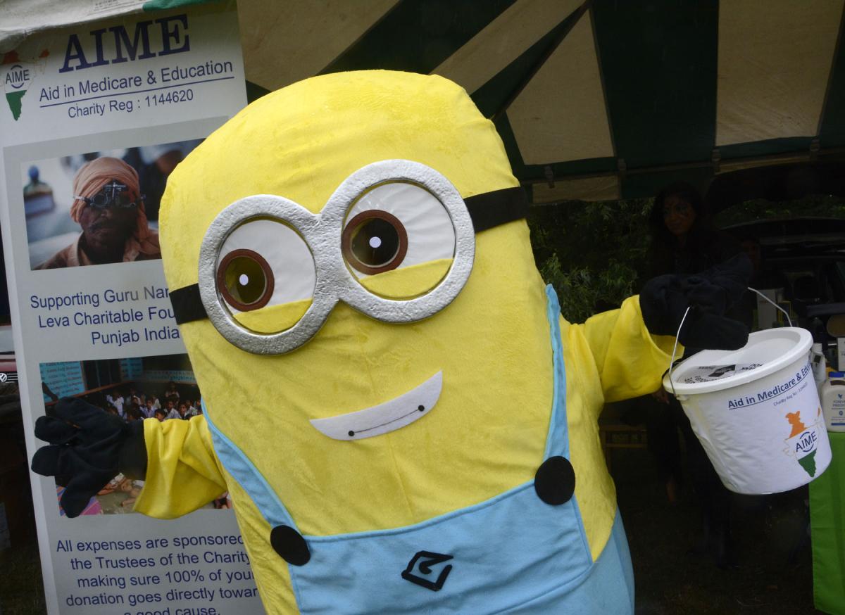 Harmeet Soor dressed as a minion to promote AIME charity