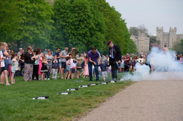 Last year's 21 gun salute with the mini-cannons on the Long Walk