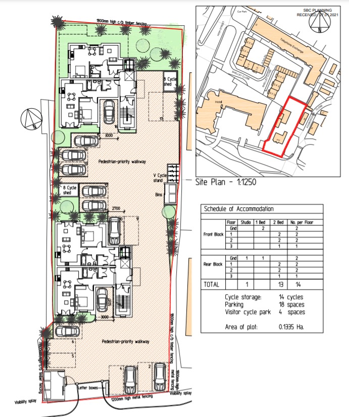 Construction of 14 flats with associated parking and amenity at Austin Brothers, 413, London Road, Slough (P/00331/004).