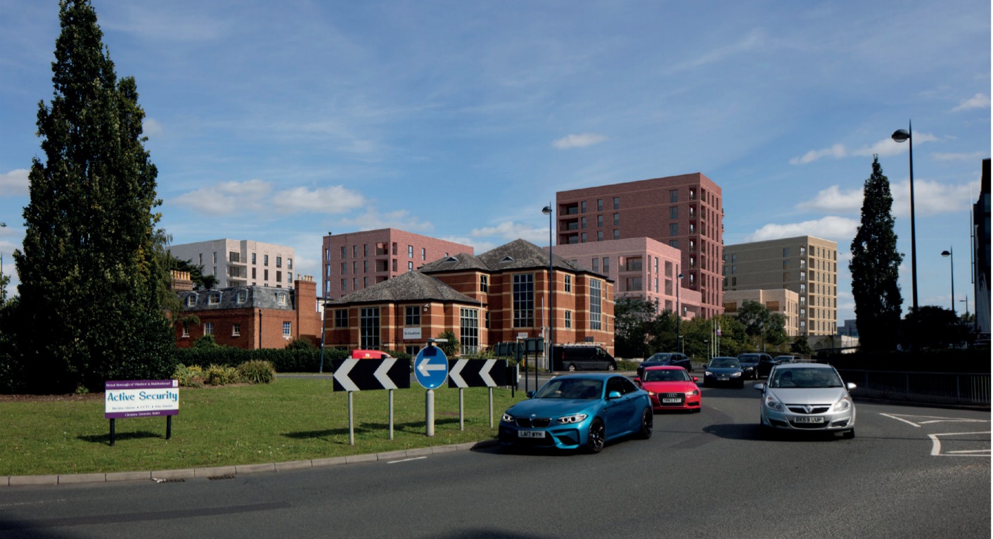 View of the scheme from the nearby roundabout