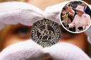 Designed by artist John Bergdahl, the coin is the first collectable UK 50p to celebrate a royal event. Pictures: PA/Ben Birchall, inset picture PA/Gareth Fuller