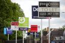 File photo dated 15/04/17 of letting agent signs. The Government has said private landlords will no longer be able to evict tenants at short notice and without good reason under a major shake-up of the rental sector. PRESS ASSOCIATION Photo. Issue date: M