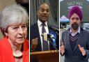 (From left) Maidenhead MP Theresa May, Windsor MP Adam Afriyie, and Slough MP Tan Dhesi