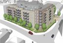 A CGI of the replacement building of 116 apartments for Beacon House in Stoke Road, Slough. Credit: MEPK Architects