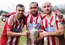 Iver Heath star Dean Papali (far left) bagged a brace in the 3-1 win against FC Beaconsfield in the semi final of the Maidenhead Norfolkian Senior Cup on Saturday.