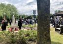 Gathering at Cippenham Cenotaph to remember those who fell on the Normandy beaches