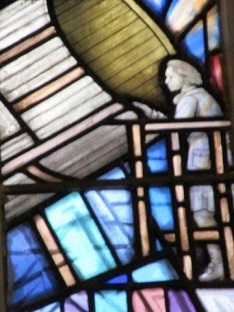 A part of the Herschel stained glass window in St Laurence Church