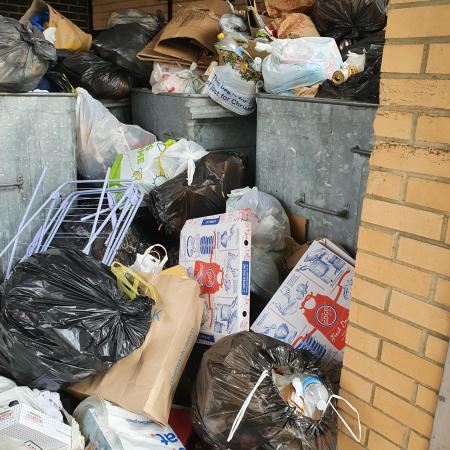 Piles of rubbish were reported at the apartment block earlier this year