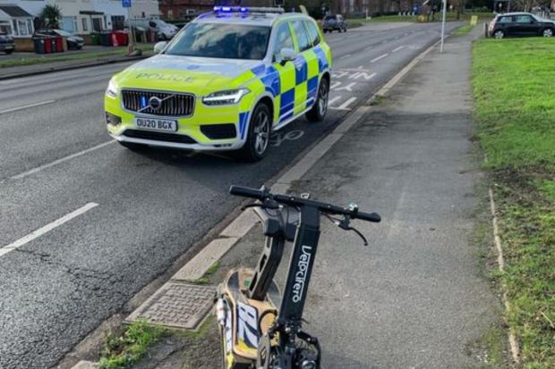 An E-scooter seized by police in Burnham