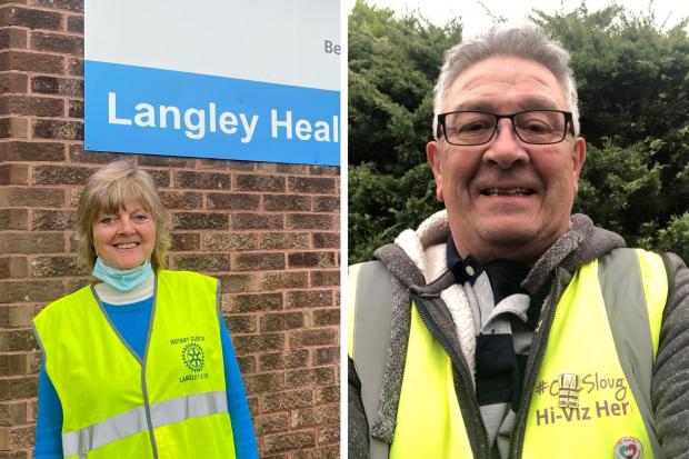 Angela Kirk and Ray Mills have been volunteering at Langley Health Centre and Salt Hill Activity Centre to help with the vaccination rollout. Picture: Slough CVS