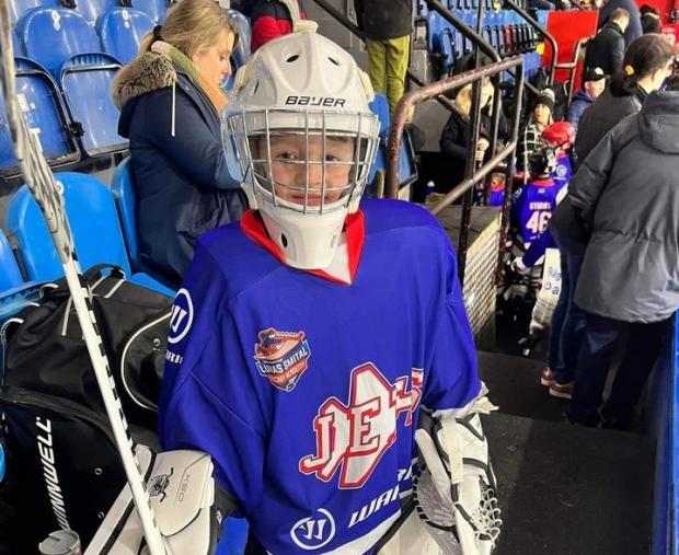 Slough Observer: Archie in his ice hockey gear. Picture: Bees Ice Hockey Club.