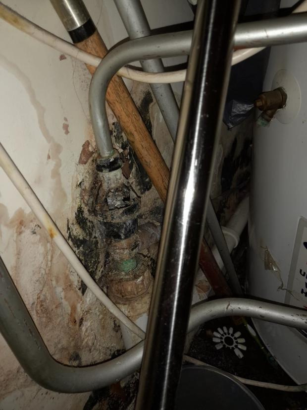 Slough Observer: A pipe in the airing cupboard has moulded against the wall