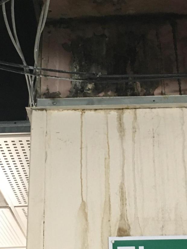 Slough Observer: Water has been leaking from the ceiling, prompting fears it could shor circuit wires and create a fire