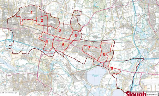 Slough Observer: The areas outlined in red is where the 2017 PSPO is currently enforced