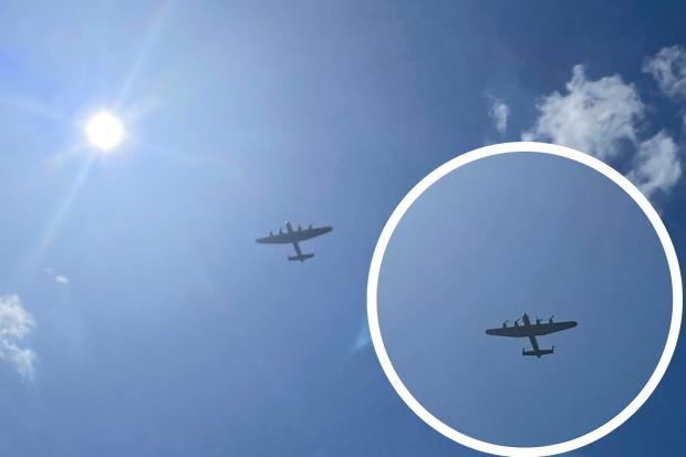 Resident captures moment iconic Lancaster Bomber flys over Slough