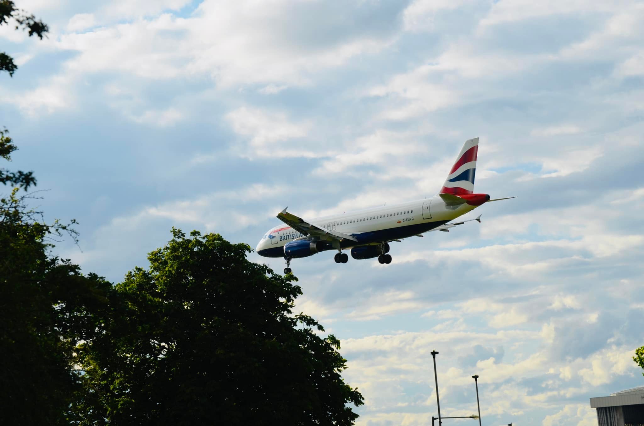 A British Airways flight landing back home