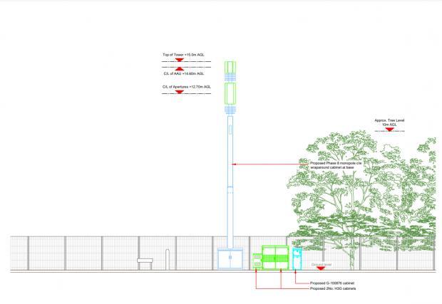 Slough Observer: Drawing of the 5G mast on Shoppenhangers Road
