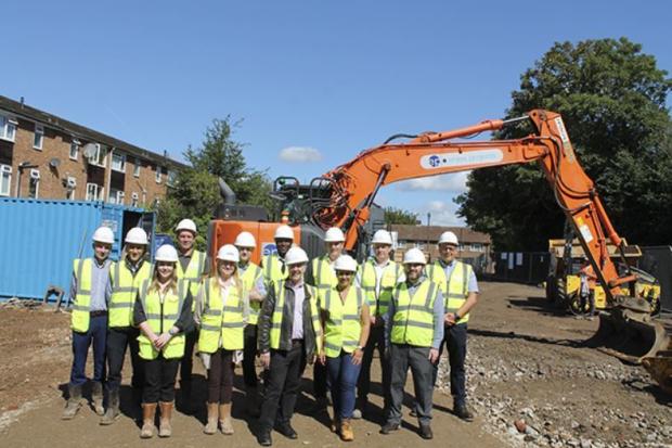 Work taking place on a 100 per cent affordable homes development in Ray Mill Road West, Maidenhead. The development will be made up of 14 one and two bed flats. Credit: Royal Borough of Windsor and Maidenhead