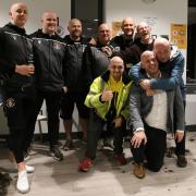 Some of the 10 people that head their heads shaved to help raise money for mental health charity Mind at Arbour Park on Saturday. PHOTOS: Gary House. 191190.