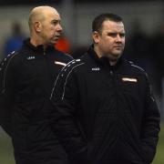 Slough Town joint manager Jon Underwood (left): “It is not a bad point against a full-time side, and it keeps us right up there in the table. It keeps us level with them and overall, we are happy with the point.” PHOTO: Paul Johns.