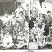 A class at the Slough National Boys School, c1941. Ron Lewin is third from the left in the back row