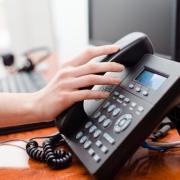 Stock image of a telephone handler