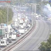 M25: LIVE lorry fire stops traffic near Heathrow