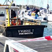 The boat seized by the police in Yarmouth