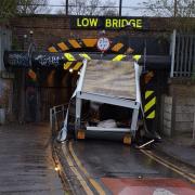 Driver becomes lodged under bridge days after replacement works