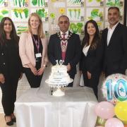 Staff at Adventure Learning Day Private Day Nursery in Langley with Mayor of Slough, Councillor Amjad Abassi