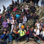 The 13th Slough Sikh Scouts on their climb up Snowdon