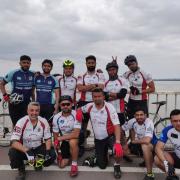 Iman Khalid and Ahmadiyya Muslim Community Youth Association cyclists