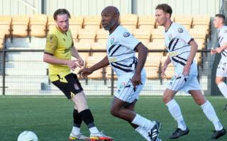 Barry Hayles played for Windsor against Briton Ferry Llansawel at Arbour Park in a friendly. Picture: Andrew Batt