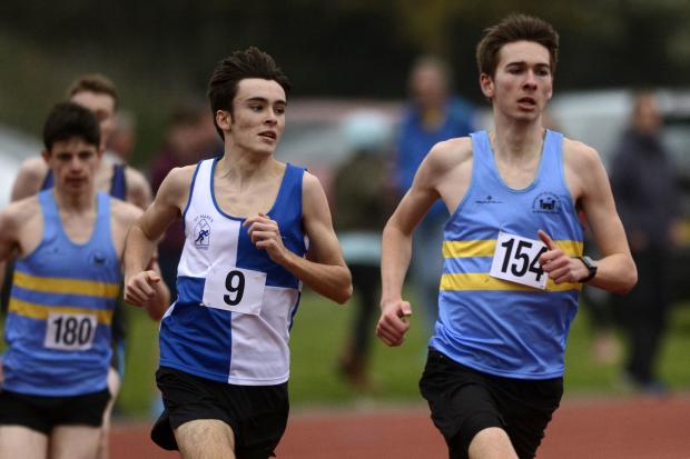 WSEH Athletics Club (blue with yellow hoops) stars set a large number of personal bests at the Spring Open Meeting in Eton on Sunday.