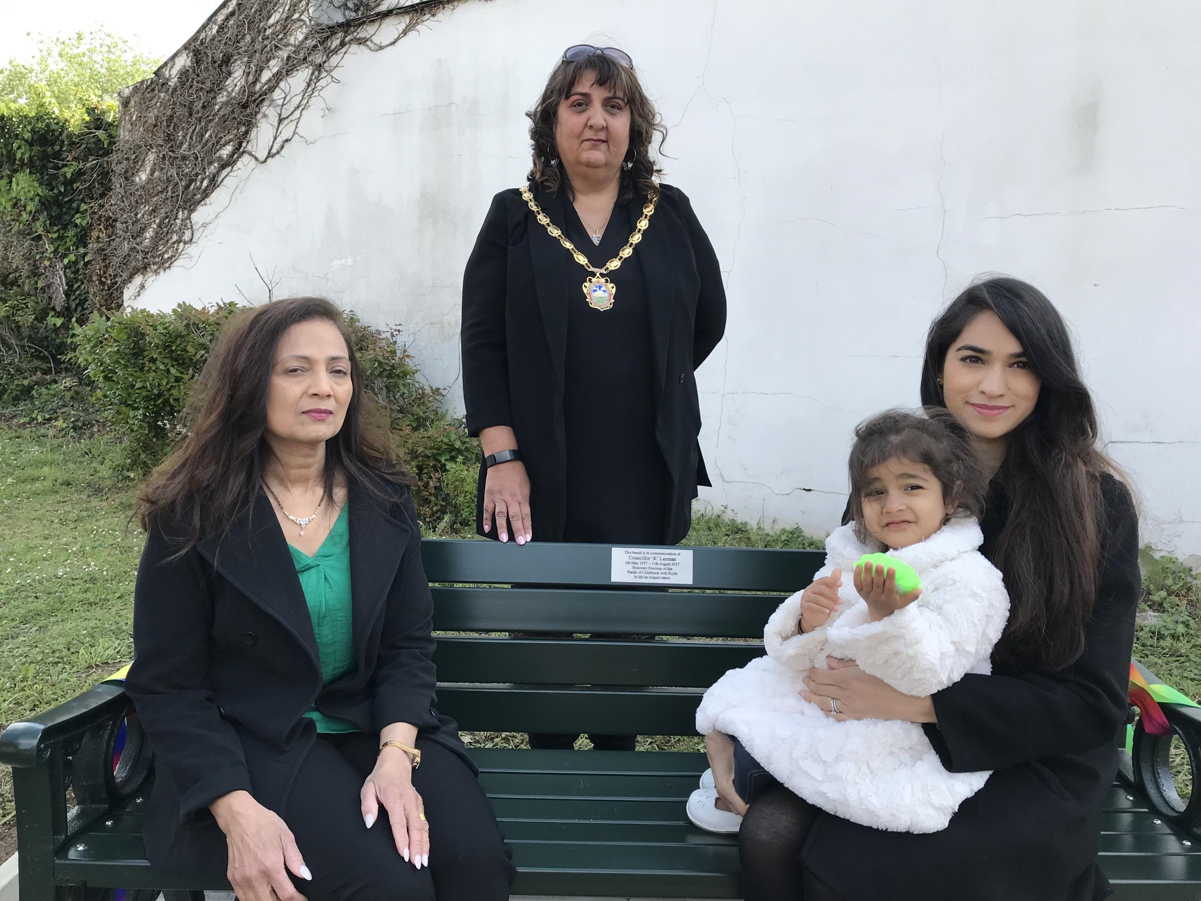 Village bench unveiled in loving memory of pharmacist K Slough Observer image pic
